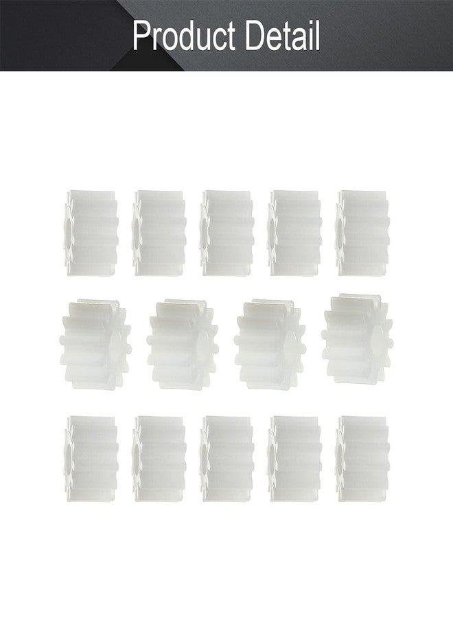 Othmro 50PCS Plastic Gears 12 Teeth Model 122.5A, (2.5mm Hole Diameter 7mm Outer Diameter 5mm Thickness) Reduction Gear White Plastic Worm Gears for RC Car Robot Motor - Image 4